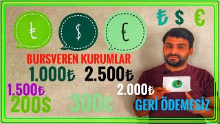 BURS VEREN KURUMLAR 2023 GERİ ÖDEMESİZ KARŞILIKSIZ BURS VEREN DEVLET KURUMLARI VE ÖZEL KURUMLAR [upl. by Clance11]