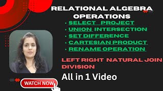 Relational Algebra operations [upl. by Gnuh]