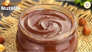 Homemade NutellaNocilla Recipe for Kids Tiffin Box How to make Nutella Chocolate Hazelnut Spread [upl. by Tinor73]