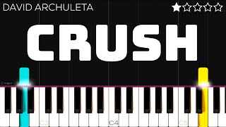 David Archuleta  Crush  EASY Piano Tutorial [upl. by Ydnew]