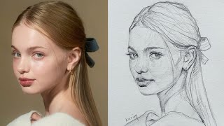 Unlock Your Portrait Drawing Skills Loomis Method Tutorial Drawing girl [upl. by Shayna737]