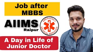 A day in life of indian Doctor salary of AIIMS JR Emergency duty after MBBS Junior Doctor [upl. by Adelaida]