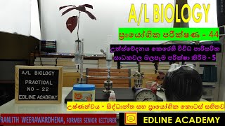 Determination of transpiration rate from a leafy shoot using potometer Part 7 AL Biology Practicals [upl. by Ethben997]