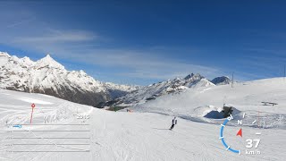 Zermatt Skiing from Gornergrat Gifthittli to Gant via slope29 in April’22 [upl. by Ahseinod]