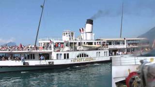 Raddampfer Gallia Schiller Schiff Stadt Luzern Uri Vierwaldstättersee Steam Swiss Lucerne Lake Rigi [upl. by Iak]