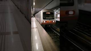 Athens Metro Mitsubishi  Rotem 2nd Generation Train Arrives at Chalandri Station shorts [upl. by Anaahs297]