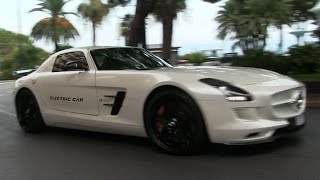 Mercedes SLS AMG Electric Drive in Monaco [upl. by Cuttler]