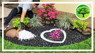 💚 DIY  Jardim criativo com pedras  Decoração de jardim 40 [upl. by Ilrahs]