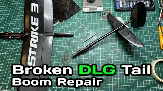 Broken DLG tail boom repair  Discus Launch Glider fuselage FIX [upl. by Heddi773]