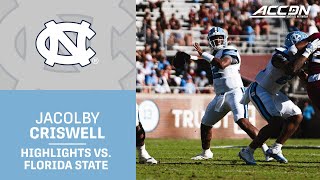 North Carolina QB Jacolby Criswell Highlights vs Florida State [upl. by Cameron]