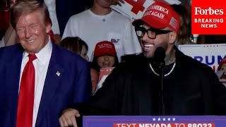 We Need You Back Musician Nicky Jam Joins Trump On Stage At Campaign Rally In Las Vegas Nevada [upl. by Arramas892]