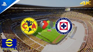 eFootball 2025  America vs Cruz Azul  Liga MX  gameplay ps5 4K español latino [upl. by Yekcir806]