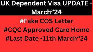 UK Dependent Visa New Update 2024  A BIG update on Care worker dependent VISA [upl. by Godliman]