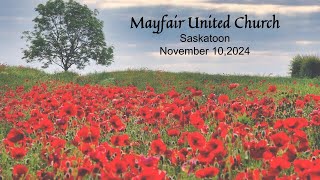 Mayfair United Church Sunday Service November 10th 2024 [upl. by Anir]