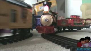 Wreck Crashing 2 Toy Trains with my Kids [upl. by Sotos193]