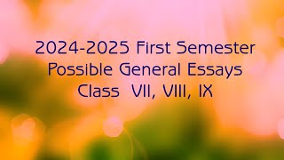 Catechism 202425 First Semester Exam  Possible English General Essays  STD VII  IX [upl. by Anegal361]