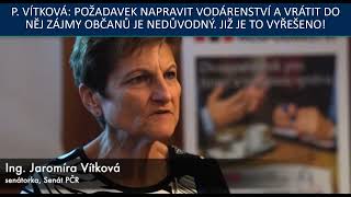 Skandál senátorka tvrdí Požadavek petice  vrátit do vodárenství zájmy občanů  je nedůvodý [upl. by Leahkim137]