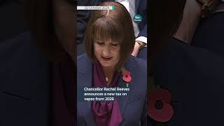 Chancellor Rachel Reeves takes aim at vapes in her Budget announcement itvnews shorts [upl. by Gile]