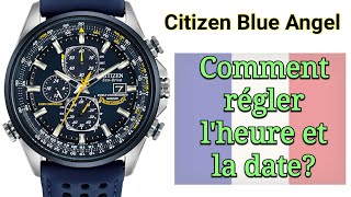 Citizen Radio Controlled Pilotée Eco Drive  Réglage lheure et la Date [upl. by Nnylsoj]