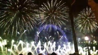 London New Years Eve 2016 Fireworks Perspective [upl. by Hanimay83]