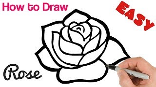 How to Draw a Rose Easy Art Tutorial for Beginners [upl. by Ysdnil]