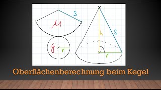 Körper  Kegel  Oberfläche berechnen  Mathe einfach erklärt [upl. by Novonod]