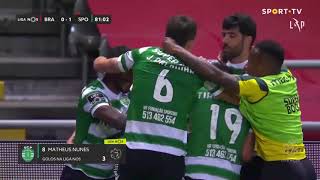 Goal  Golo Matheus Nunes SC Braga 01 Sporting Liga 2021 29 [upl. by Dorr]