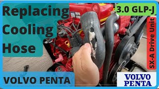 Volvo Penta 30 cooling hose replacement on Stingray 2008 Open Bow Boat [upl. by Sirac]