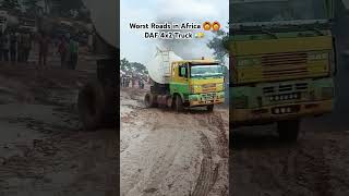 Worst Roads In Africa 🌍 😪 🙆🙆🙆🙆🙆🙆 DAF 4x2 Truck on Mud 😬 automobile daftrucks shortsvideo shorts [upl. by Casilda]