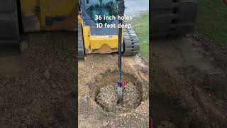 36” holes 10’ deep for a high school jumbotron construction skidsteer auger [upl. by December]