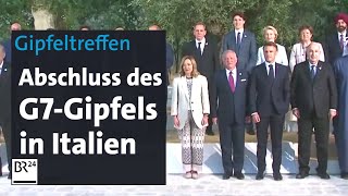 Gipfeltreffen Abschluss des G7Gipfels in Italien  BR24 [upl. by Philbert]