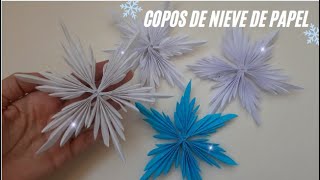 DIY Copos de Nieve de Papel  Paper snowflakes [upl. by Kotto]