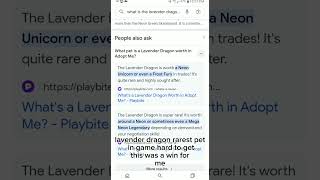 i all most got scammed for a lavender dragon thank god i looked It up first adoptme [upl. by Artied]