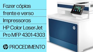 Como fazer cópias frente e verso  Impressoras HP Color LaserJet Pro MFP 43014303  HP Support [upl. by Seward]