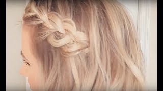 Side Braid Hair Tutorial on short hair [upl. by Safier]