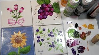 Painting Ceramic Tiles with Folk Art Enamels [upl. by Crispin147]