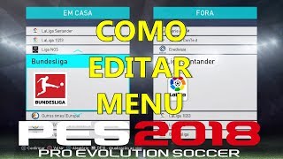 APRENDA CONFIGURAR MENU PES 2018 [upl. by Atikkin]