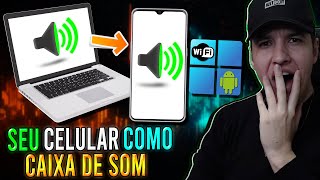 Como usar o CELULAR como ALTO FALANTE do PC [upl. by Manwell]