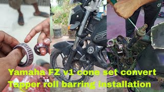 how to Yamaha FZ v1 bike coneset convert Tapper roll barring installation video r15v3 fz modified [upl. by Cira]