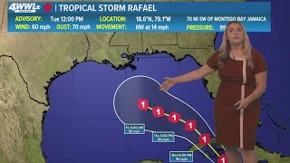 Tuesday 12PM Tropical Update TS Rafael makes way toward Gulf What can we expect [upl. by Thapa]