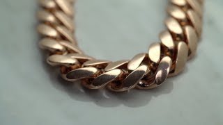 Rose Gold Cuban Link Chain At Kilani Jewellery [upl. by Nomra740]