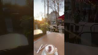 Sandwicherie Sunset coffee with a view of the Eiffel Tower Paris France travel paris [upl. by Relyat]