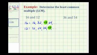 Example Determining the Least Common Multiple Using a List of Multiples [upl. by Riti484]