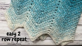 EASY Two Row Repeat Crochet Chevron Blanket Perfect for Beginners… [upl. by Nagar]