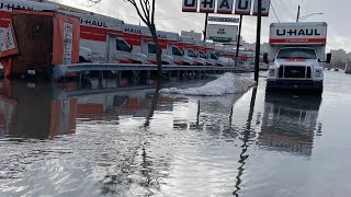 UHaul facility on Marginal Way in Portland sees flooding [upl. by Bannon]