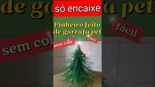 Pinheiro de natal feito com garrafas pet sem cola  Só encaixes garrafapet [upl. by Nossyla82]