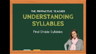 Learning to Read Final Stable Syllables [upl. by Fredra167]