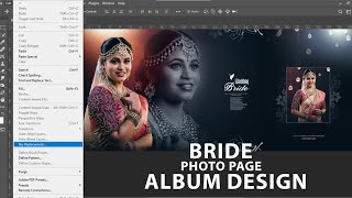 Bride Album Design  Wedding Album Design 12x36  Photoshop tutorial  Bride photoshop wedding [upl. by Willy]