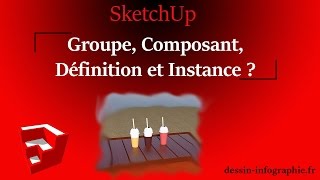 SketchUp Groupe Composant Définition et Instance [upl. by Noirda]