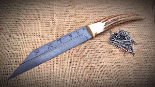 Wootz steel from boot nails  Viking knife making [upl. by Resay145]